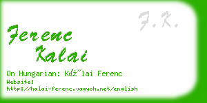 ferenc kalai business card